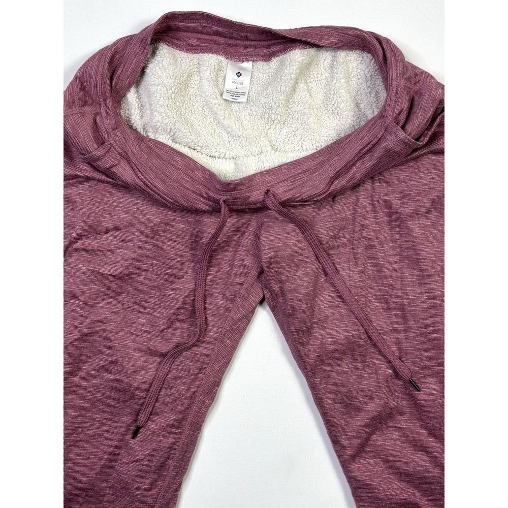 Member's Mark Sherpa Lined Jogger Pants Women's Large Pink Drawstring Cozy - Picture 3 of 11